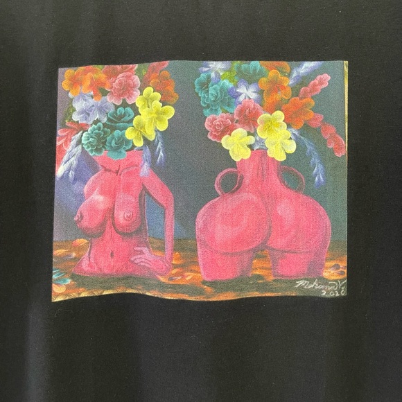 Limited edition art print Goddess flower vases t-shirt - Picture 9 of 15